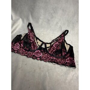 Torrid Bralette Womens 2 Floral Lace Sheer Embroidered Lingerie‎ Bra Plus Size